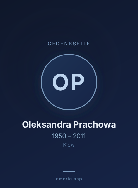 Gedenkportrait von Oleksandra Prachowa