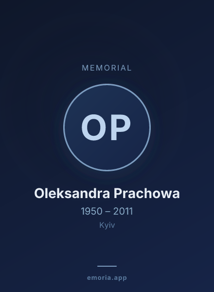 Memorial portrait of Oleksandra Prachowa