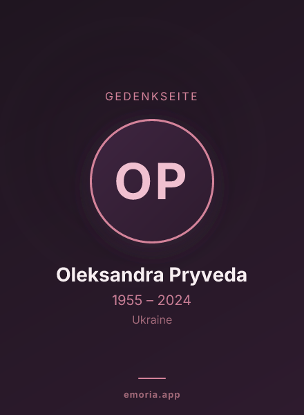 Gedenkportrait von Oleksandra Pryveda