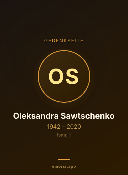 Gedenkportrait von Oleksandra Sawtschenko