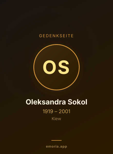 Gedenkportrait von Oleksandra Sokol