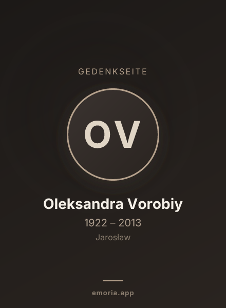 Gedenkportrait von Oleksandra Vorobiy