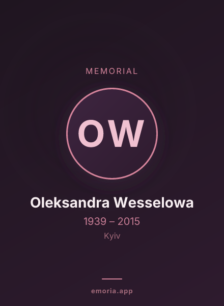 Memorial portrait of Oleksandra Wesselowa