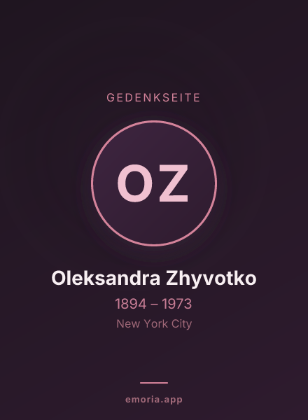 Gedenkportrait von Oleksandra Zhyvotko