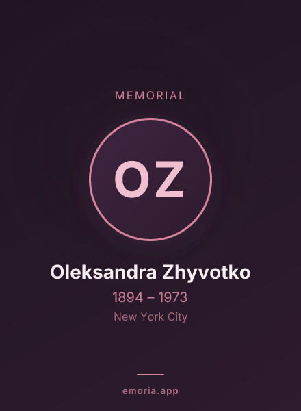 Memorial portrait of Oleksandra Zhyvotko