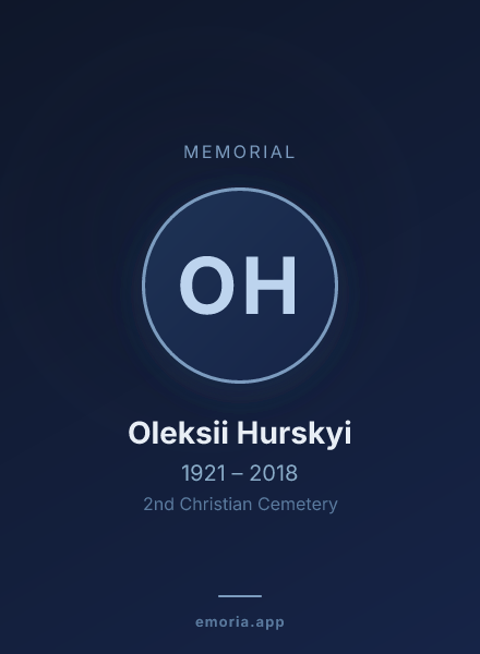 Memorial portrait of Oleksii Hurskyi