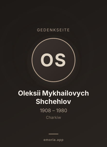 Gedenkportrait von Oleksii Mykhailovych Shchehlov