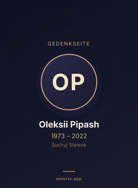 Gedenkportrait von Oleksii Pipash