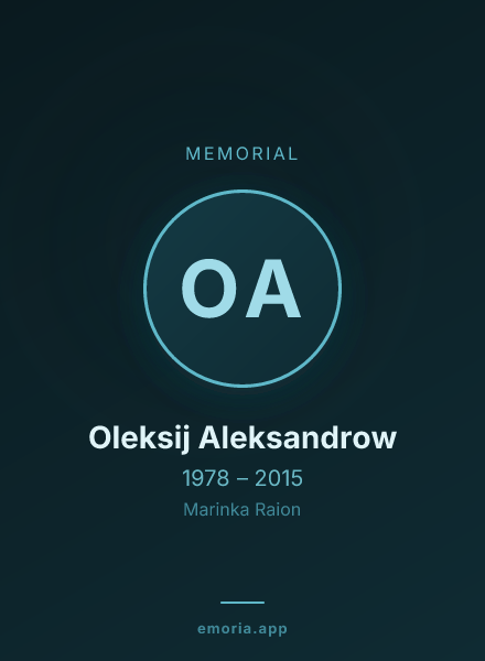 Memorial portrait of Oleksij Aleksandrow