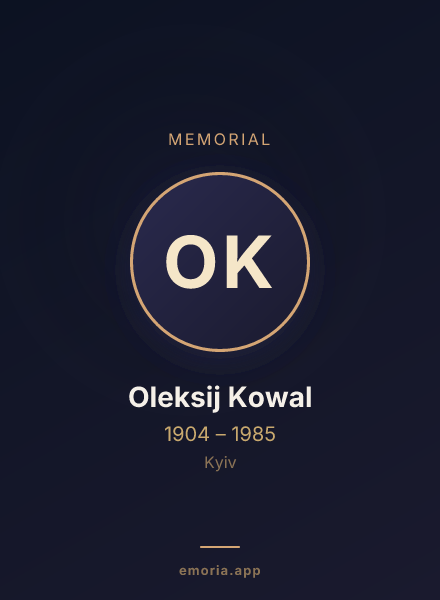 Memorial portrait of Oleksij Kowal