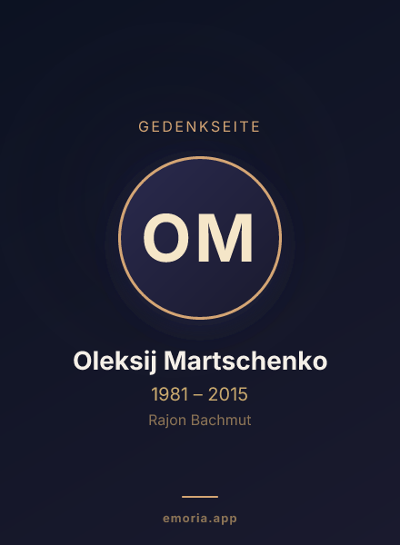 Gedenkportrait von Oleksij Martschenko