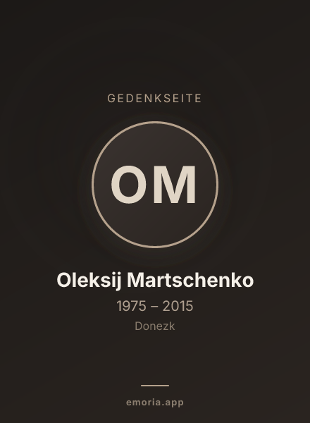 Gedenkportrait von Oleksij Martschenko