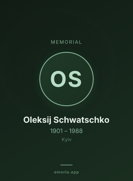 Memorial portrait of Oleksij Schwatschko