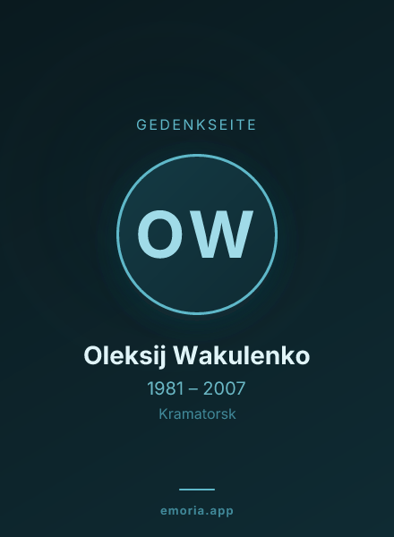 Gedenkportrait von Oleksij Wakulenko