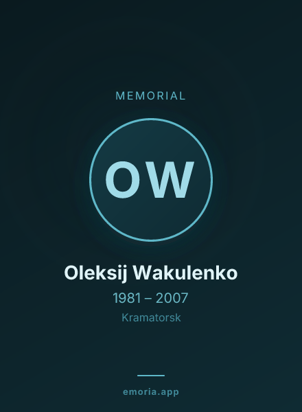 Memorial portrait of Oleksij Wakulenko