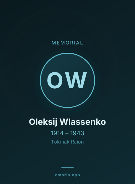 Memorial portrait of Oleksij Wlassenko
