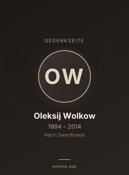 Gedenkportrait von Oleksij Wolkow