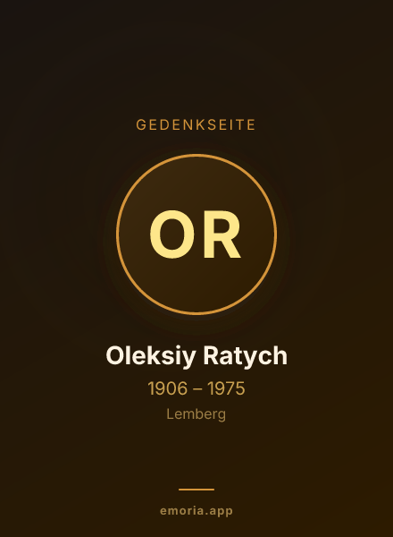 Gedenkportrait von Oleksiy Ratych