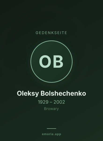 Gedenkportrait von Oleksy Bolshechenko