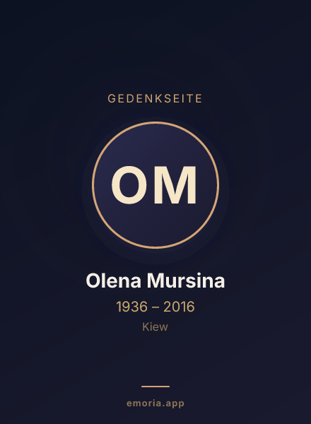 Gedenkportrait von Olena Mursina
