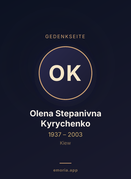Gedenkportrait von Olena Stepanivna Kyrychenko