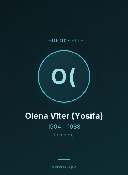Gedenkportrait von Olena Vīter (Yosifa)