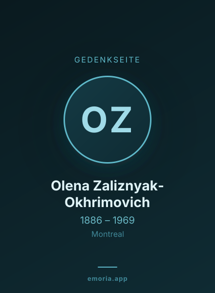 Gedenkportrait von Olena Zaliznyak-Okhrimovich
