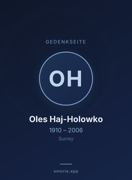 Gedenkportrait von Oles Haj-Holowko