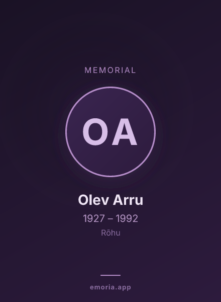 Memorial portrait of Olev Arru