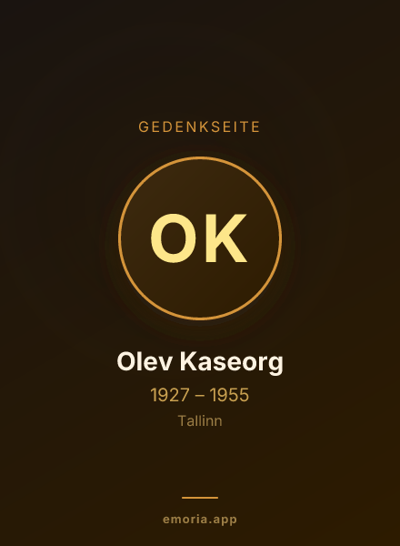 Gedenkportrait von Olev Kaseorg