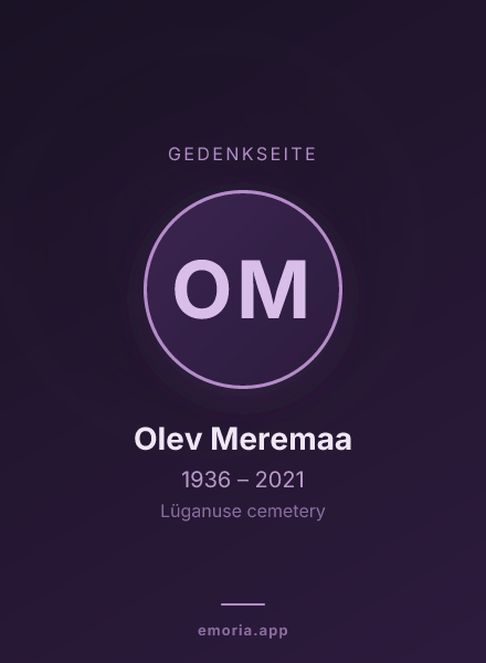 Gedenkportrait von Olev Meremaa