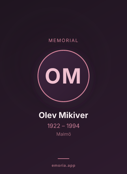 Memorial portrait of Olev Mikiver