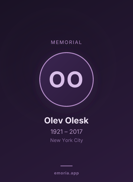 Memorial portrait of Olev Olesk