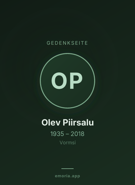 Gedenkportrait von Olev Piirsalu