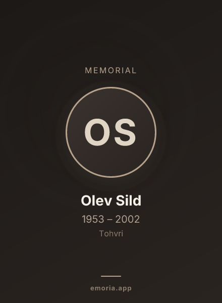 Memorial portrait of Olev Sild