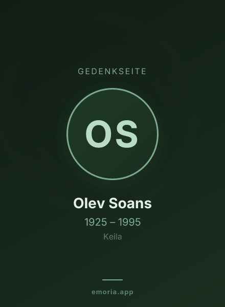Gedenkportrait von Olev Soans