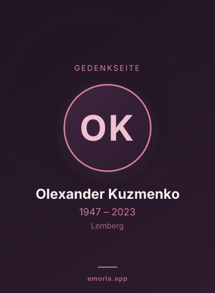 Gedenkportrait von Olexander Kuzmenko