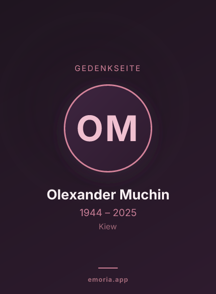 Gedenkportrait von Olexander Muchin