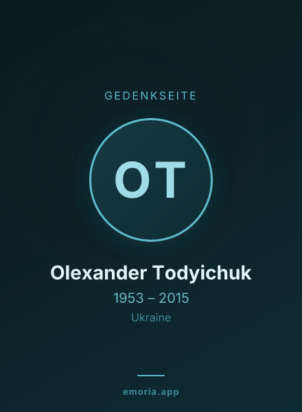 Gedenkportrait von Olexander Todyichuk