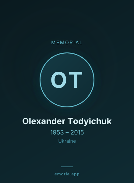 Memorial portrait of Olexander Todyichuk