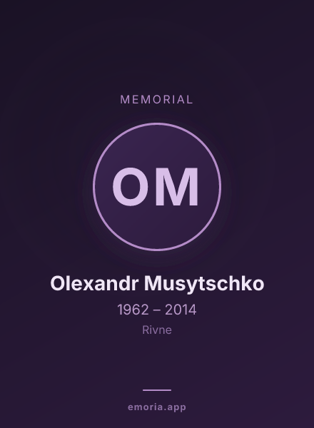Memorial portrait of Olexandr Musytschko