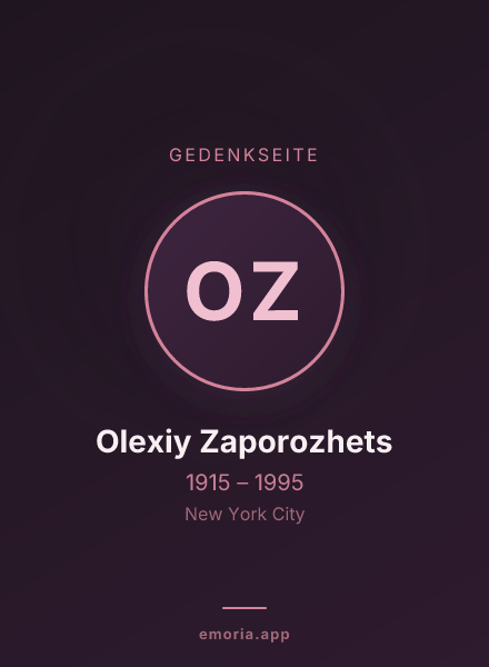Gedenkportrait von Olexiy Zaporozhets