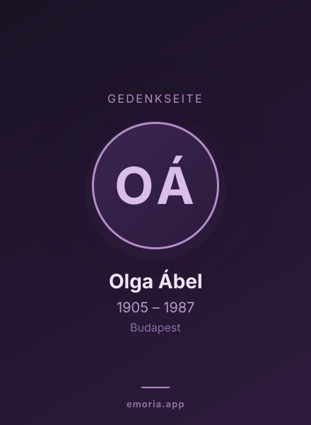 Gedenkportrait von Olga Ábel