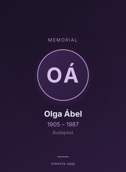Memorial portrait of Olga Ábel