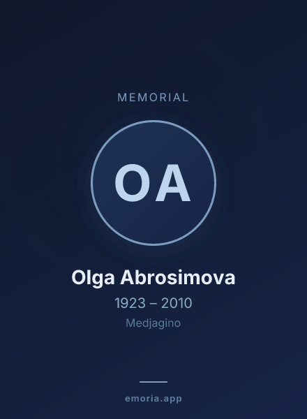 Memorial portrait of Olga Abrosimova