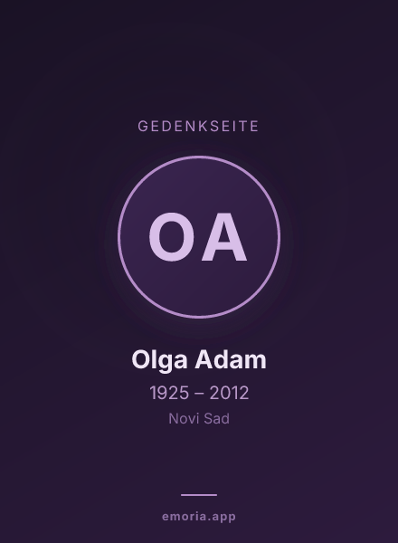 Gedenkportrait von Olga Adam