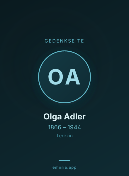 Gedenkportrait von Olga Adler