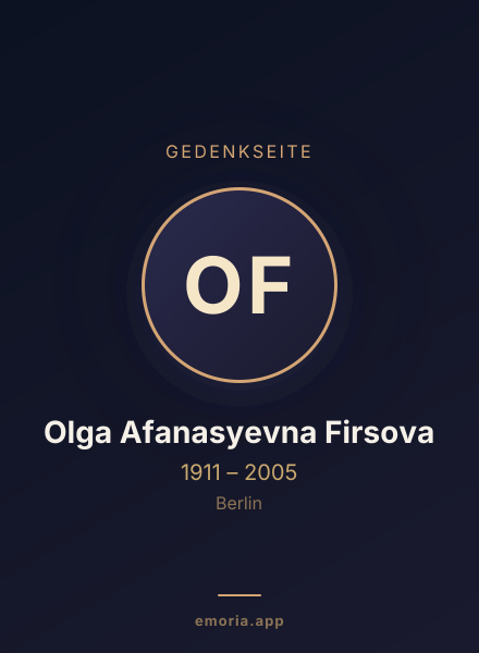 Gedenkportrait von Olga Afanasyevna Firsova