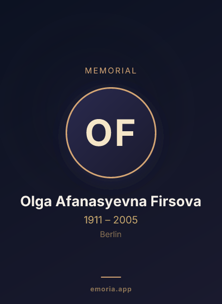 Memorial portrait of Olga Afanasyevna Firsova