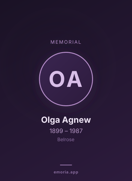Memorial portrait of Olga Agnew